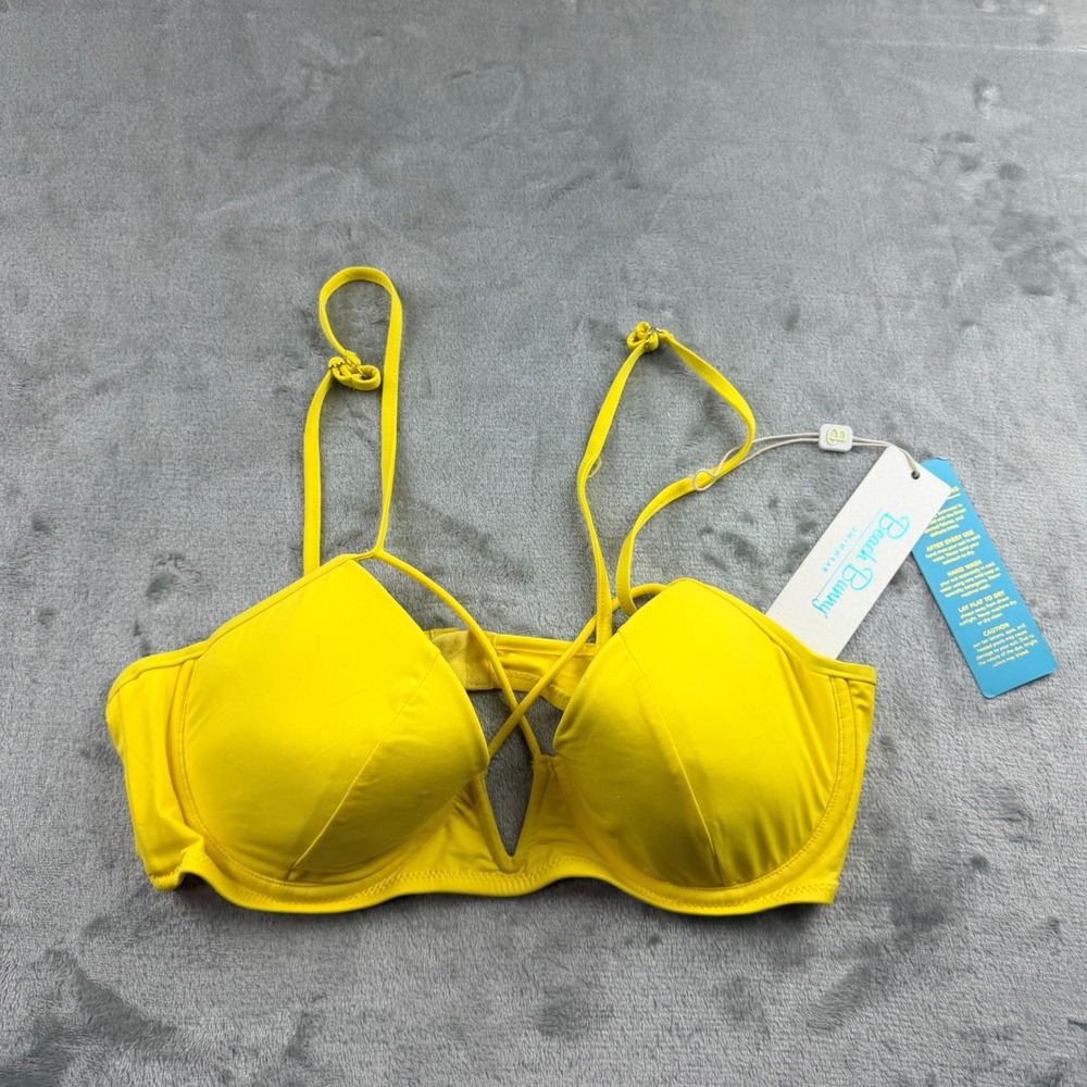 Beach Bunny Dylan Underwire Bikini Top Bright Yellow XXL NWT B18113T8